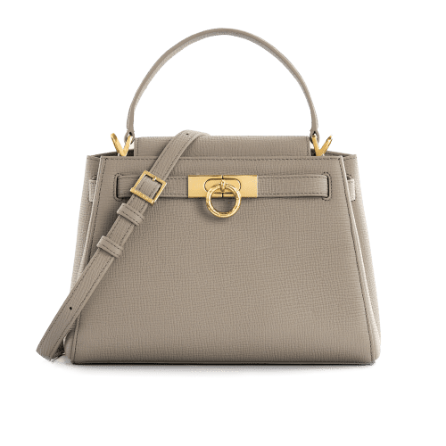 Madison Medium Top Handle Bag in Taupe | Parisa Wang